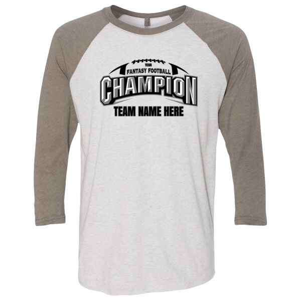 Fantasy Football Champion Arch Football - Unisex Tri-Blend Three-Quarter Sleeve Baseball Raglan Tee Thumbnail