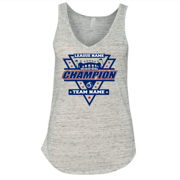 Fantasy Football Champion Stadium/Shield - Ladies' Flowy V-Neck Tank Thumbnail
