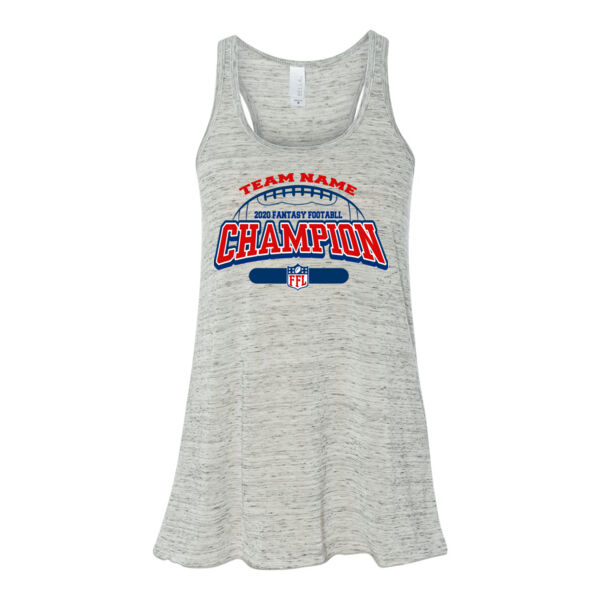 Fantasy Football Champion - Football Outline FFL - Bella Ladies' Flowy Racerback Tank (S) Thumbnail