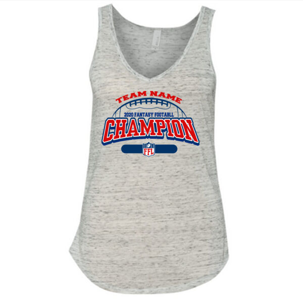 Fantasy Football Champion - Football Outline FFL - Ladies' Flowy V-Neck Tank Thumbnail