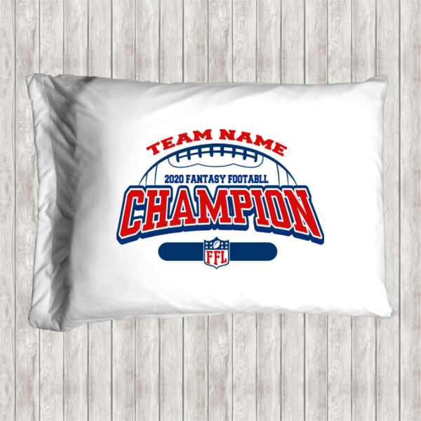 Fantasy Football Champion - Football Outline FFL - Pillow Case Thumbnail