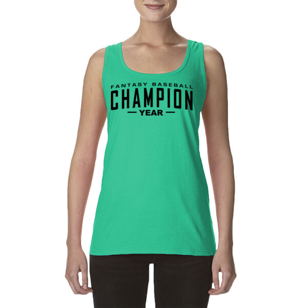 Custom Fantasy Baseball Champion Words - Ladies' Softstyle®  4.5 oz. Racerback Tank (S) Thumbnail