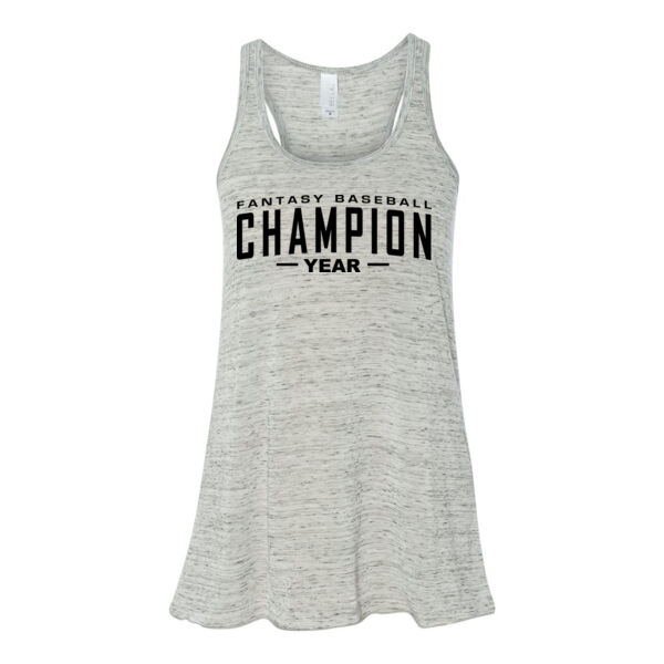 Custom Fantasy Baseball Champion Words - Bella Ladies' Flowy Racerback Tank (S) Thumbnail