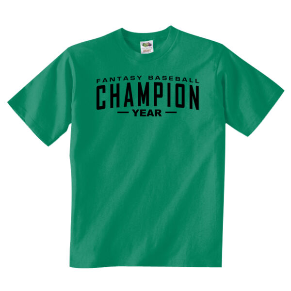 Custom Fantasy Baseball Champion Words - Adult 5 oz. HD Cotton™ T-Shirt (S) Thumbnail