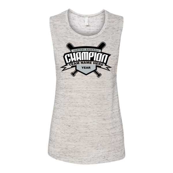 Custom Fantasy Baseball Champion T-shirt Bats 2 Black - Bella Flowy Scoop Muscle Tank (S) Thumbnail