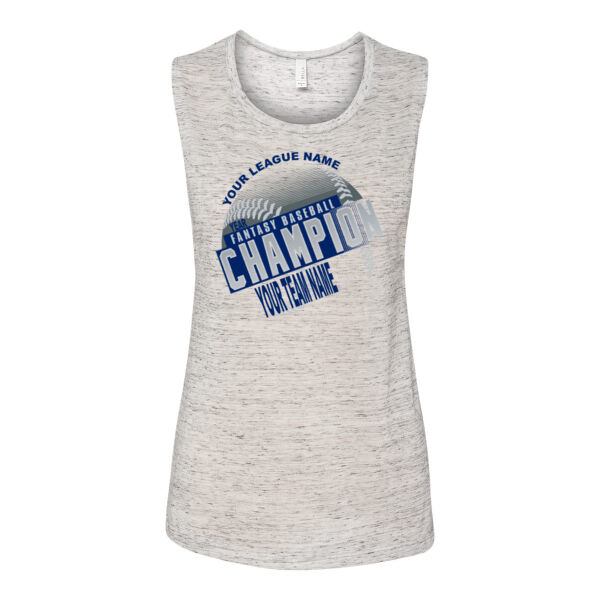 Custom Fantasy Baseball Champion T-shirt Laces Blue - Bella Flowy Scoop Muscle Tank (S) Thumbnail