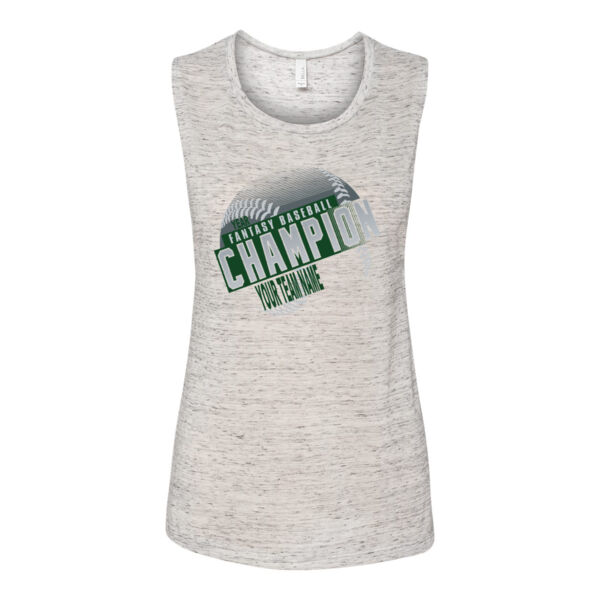 Custom Fantasy Baseball Champion T-shirt Laces Green - Bella Flowy Scoop Muscle Tank (S) Thumbnail