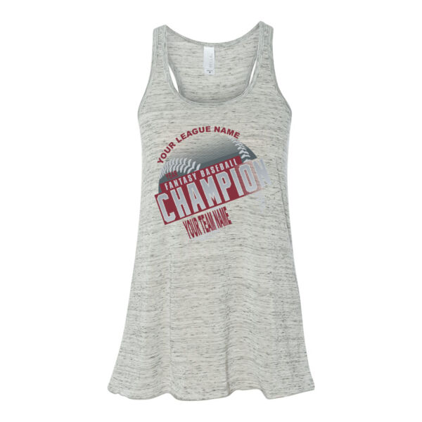 Custom Fantasy Baseball Champion T-shirt Laces Red - Bella Ladies' Flowy Racerback Tank (S) Thumbnail
