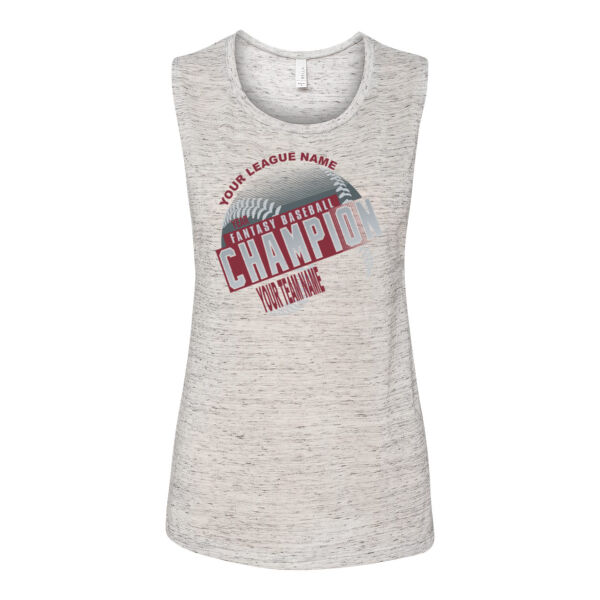 Custom Fantasy Baseball Champion T-shirt Laces Red - Bella Flowy Scoop Muscle Tank (S) Thumbnail