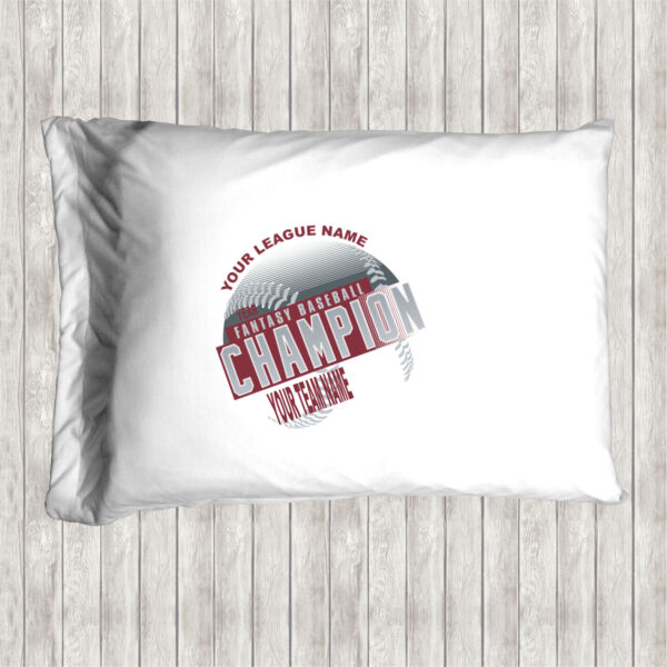 Custom Fantasy Baseball Champion T-shirt Laces Red - Pillow Case Thumbnail