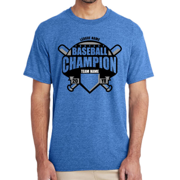 Custom Fantasy Baseball Champion T-shirt Bats Black - (S) Adult 5.5 oz Cotton Poly (35/65) T-Shirt Thumbnail
