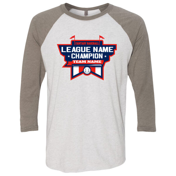 Fantasy Baseball Champion Stadium - (S) Unisex Tri-Blend Three-Quarter Sleeve Baseball Raglan Tee Thumbnail