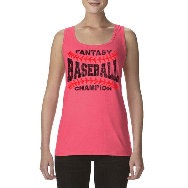 Fantasy Baseball Champion Laces  - Ladies' Softstyle®  4.5 oz. Racerback Tank (S) Thumbnail