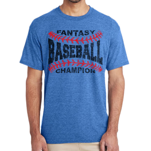 Fantasy Baseball Champion Laces  - (S) Adult 5.5 oz Cotton Poly (35/65) T-Shirt Thumbnail