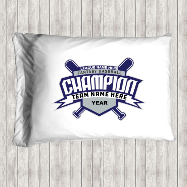 Custom Fantasy Baseball Champion T-shirt Bats 2 Blue - Pillow Case Thumbnail