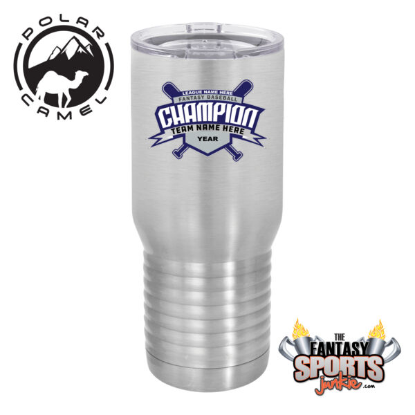 Custom Fantasy Baseball Champion T-shirt Bats 2 Blue - Polar Camel 20 oz. Tall Stainless Steel Vacuum Insulated Tumbler (FSJ) Thumbnail