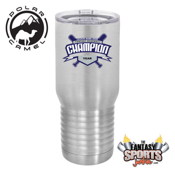 Custom Fantasy Baseball Champion T-shirt Bats 2 Blue - Polar Camel 20 oz. Tall Stainless Steel Vacuum Insulated Tumbler (FSJ) Custom Fantasy Baseball Champion T-shirt Bats 2 Blue - Polar Camel 20 oz. Tall Stainless Steel Vacuum Insulated Tumbler (FSJ) Thumbnail