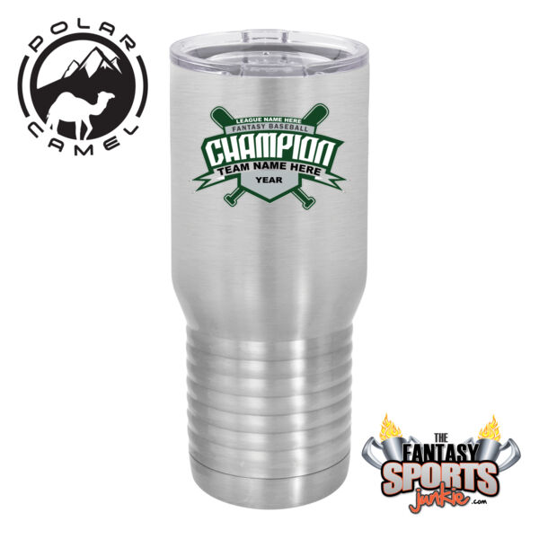 Custom Fantasy Baseball Champion T-shirt Bats 2 Green - Polar Camel 20 oz. Tall Stainless Steel Vacuum Insulated Tumbler (FSJ) Thumbnail
