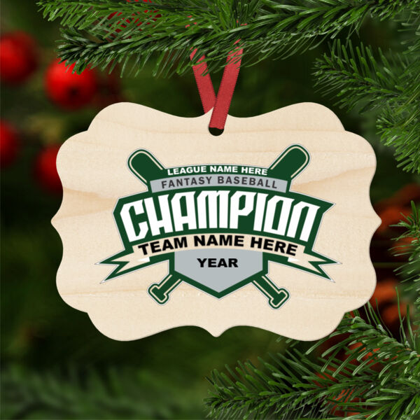 Custom Fantasy Baseball Champion T-shirt Bats 2 Green - Natural Wood Benelux Christmas Ornament Custom Fantasy Baseball Champion T-shirt Bats 2 Green - Natural Wood Benelux Christmas Ornament Thumbnail