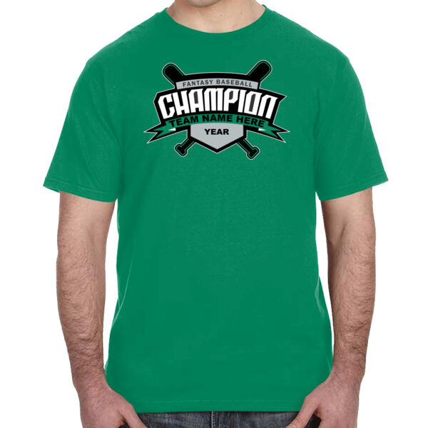 Custom Fantasy Baseball Champion T-shirt Bats 2 Black - Lightweight T-Shirt Thumbnail