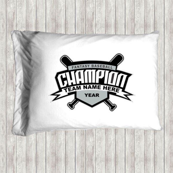 Custom Fantasy Baseball Champion T-shirt Bats 2 Black - Pillow Case Thumbnail