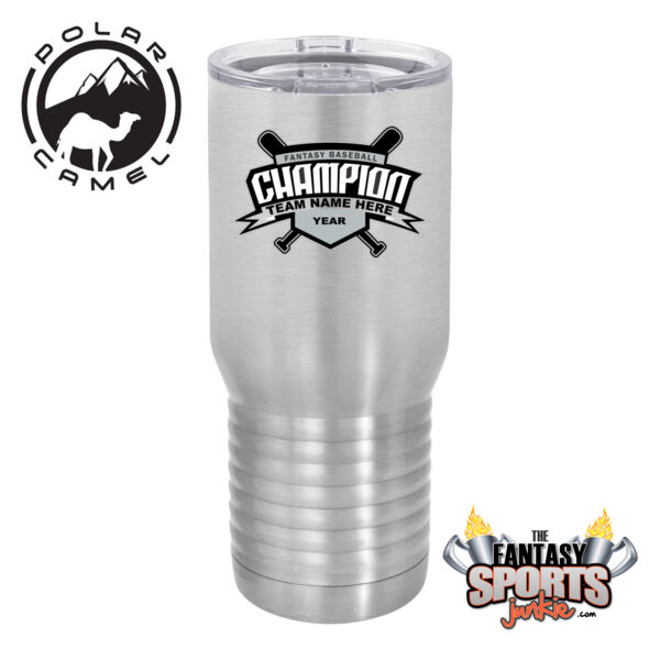 Custom Fantasy Baseball Champion T-shirt Bats 2 Black - Polar Camel 20 oz. Tall Stainless Steel Vacuum Insulated Tumbler (FSJ) Thumbnail