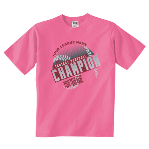 Custom Fantasy Baseball Champion T-shirt Laces Red - Adult 5 oz. HD Cotton™ T-Shirt (S) Thumbnail