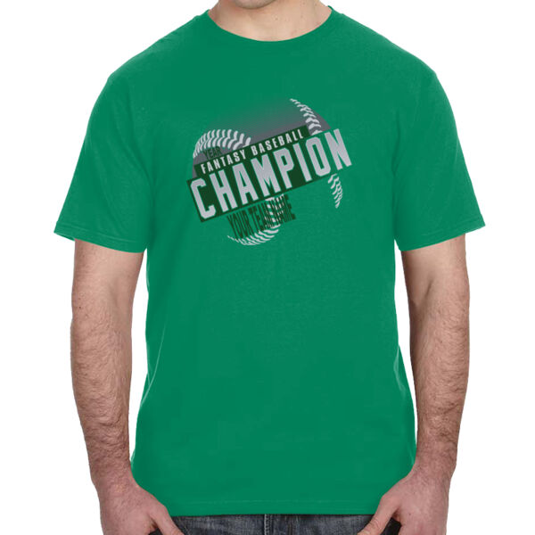 Custom Fantasy Baseball Champion T-shirt Laces Green - Lightweight T-Shirt Thumbnail
