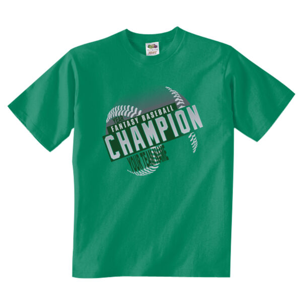 Custom Fantasy Baseball Champion T-shirt Laces Green - Adult 5 oz. HD Cotton™ T-Shirt (S) Thumbnail