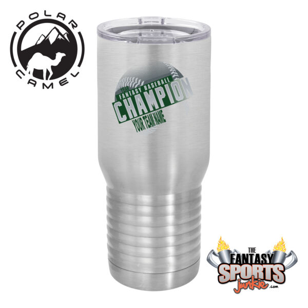 Custom Fantasy Baseball Champion T-shirt Laces Green - Polar Camel 20 oz. Tall Stainless Steel Vacuum Insulated Tumbler (FSJ) Thumbnail