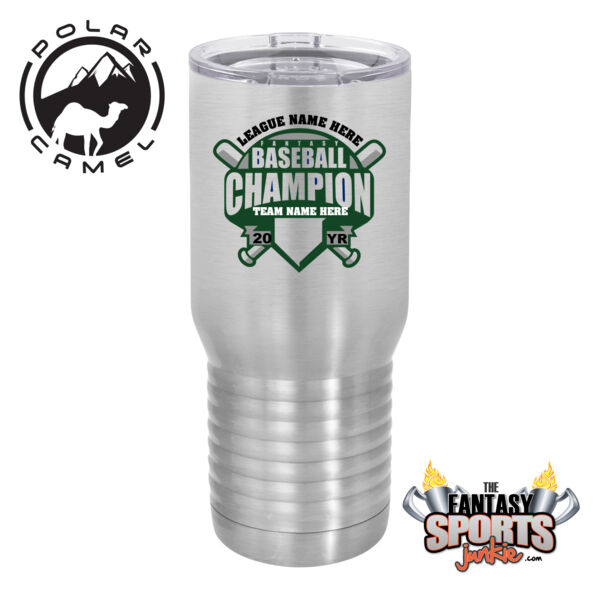 Custom Fantasy Baseball Champion T-shirt Bats Black - Polar Camel 20 oz. Tall Stainless Steel Vacuum Insulated Tumbler (FSJ) Custom Fantasy Baseball Champion T-shirt Bats Black - Polar Camel 20 oz. Tall Stainless Steel Vacuum Insulated Tumbler (FSJ) Thumbnail