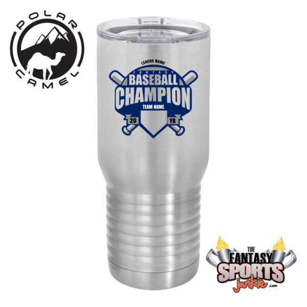 Custom Fantasy Baseball Champion T-shirt Bats (Navy) - Polar Camel 20 oz. Tall Stainless Steel Vacuum Insulated Tumbler (FSJ) Thumbnail