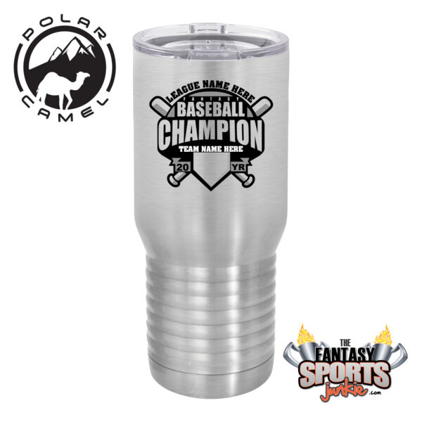 Custom Fantasy Baseball Champion T-shirt Bats Black - Polar Camel 20 oz. Tall Stainless Steel Vacuum Insulated Tumbler (FSJ) Custom Fantasy Baseball Champion T-shirt Bats Black - Polar Camel 20 oz. Tall Stainless Steel Vacuum Insulated Tumbler (FSJ) Thumbnail
