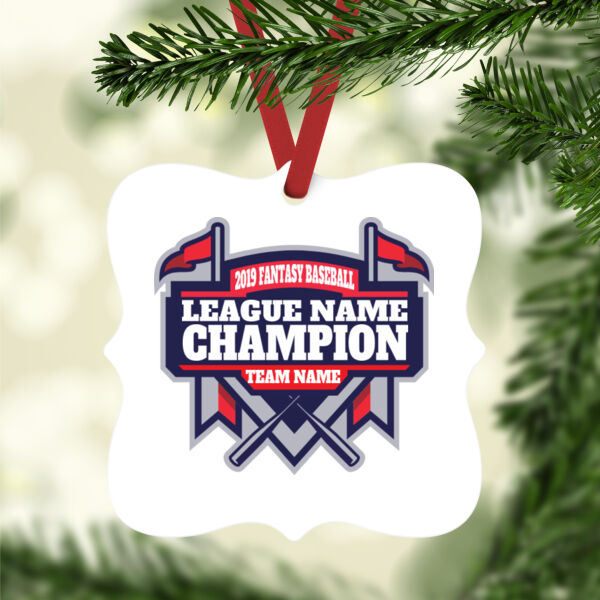 Fantasy Baseball Champion Diamond Stadium - White Aluminum Prague Christmas Ornament Thumbnail