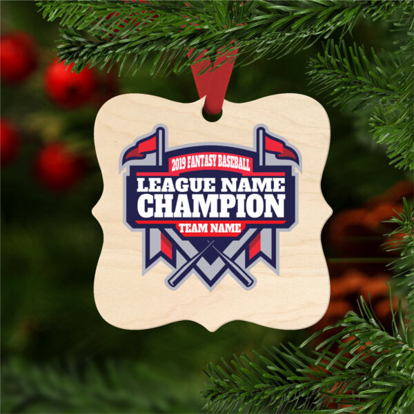 Fantasy Baseball Champion Diamond Stadium - Natural Wood Prague Christmas Ornament Thumbnail