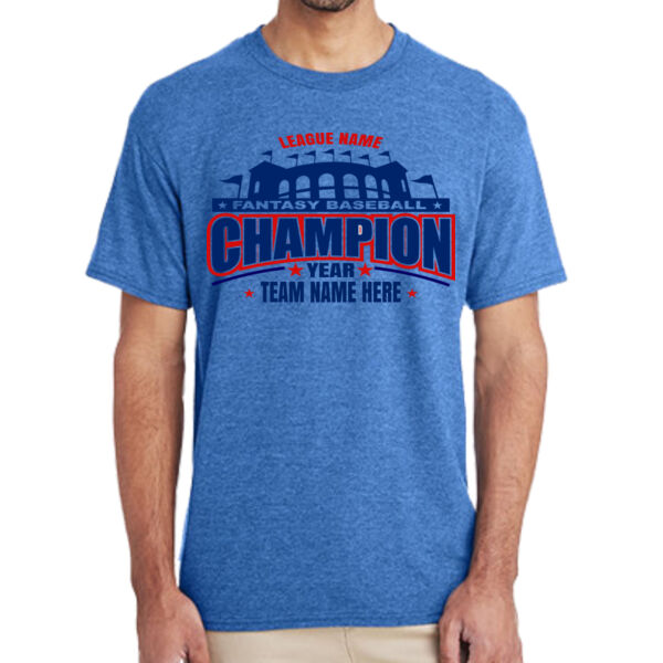 Fantasy Baseball Champion Pennant Stadium - (S) Adult 5.5 oz Cotton Poly (35/65) T-Shirt Thumbnail