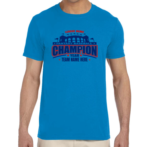 Fantasy Baseball Champion Pennant Stadium - Adult Softstyle® 4.5 oz. Heather Color T-Shirt (S) Thumbnail