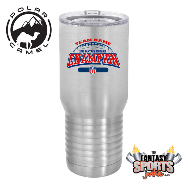 Fantasy Football Champion - Football Outline FFL - Polar Camel 20 oz. Tall Stainless Steel Vacuum Insulated Tumbler (FSJ) Thumbnail