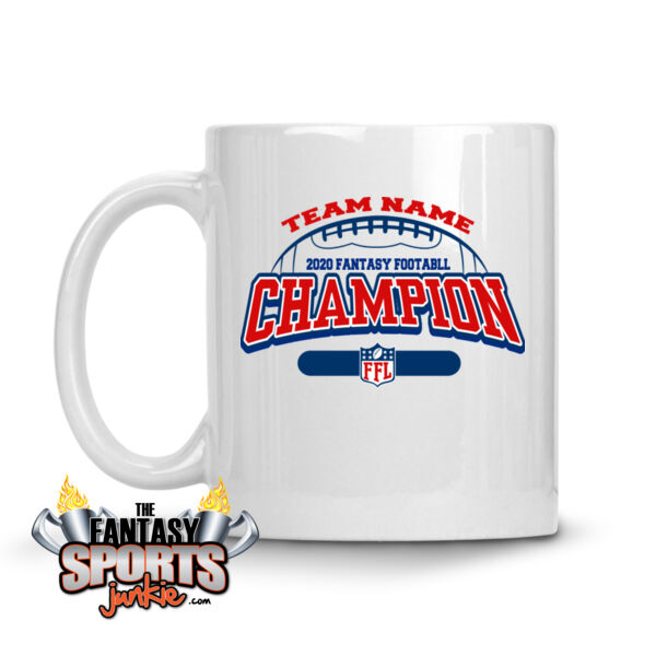 Fantasy Football Champion - Football Outline FFL - 11 oz Ceramic Mug (FSJ) Thumbnail