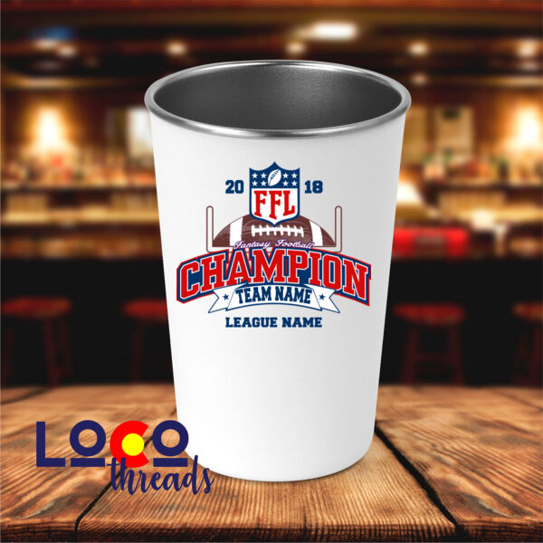 Fantasy Football Champion - Goalpost FFL - 17 oz Stainless Steel Pint Glass (FSJ) Thumbnail