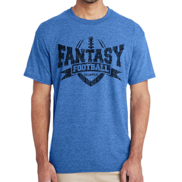Fantasy Football Champion V Outline - (S) Adult 5.5 oz Cotton Poly (35/65) T-Shirt Thumbnail