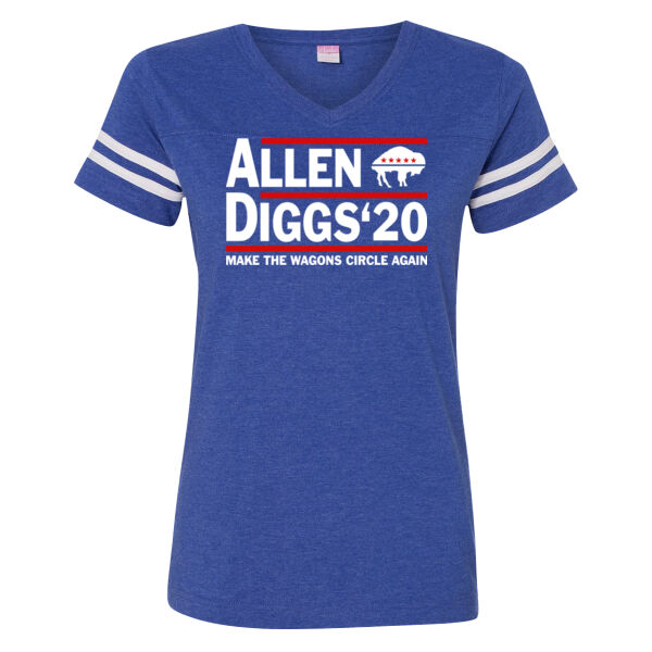 Allen / Diggs '20 - Make the Wagons Circle Again - LAT Ladies' Football Fine Jersey T-Shirt Thumbnail