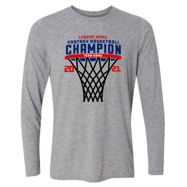 Fantasy Basketball Championship Hoop - Light Long Sleeve Ultra Performance Active Lifestyle T Shirt Thumbnail