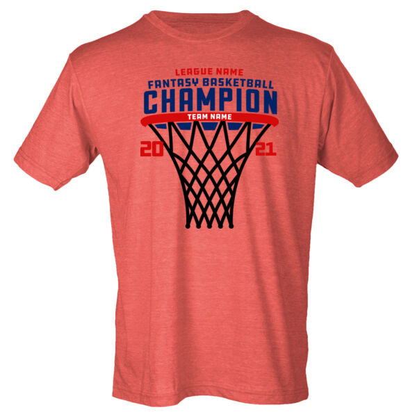 Fantasy Basketball Championship Hoop - Unisex Poly-Rich Tee Thumbnail