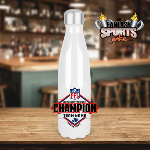 Fantasy Football Champion Diamond - Tapered Stainless Steel 17 oz Water Bottle (FSJ) Thumbnail