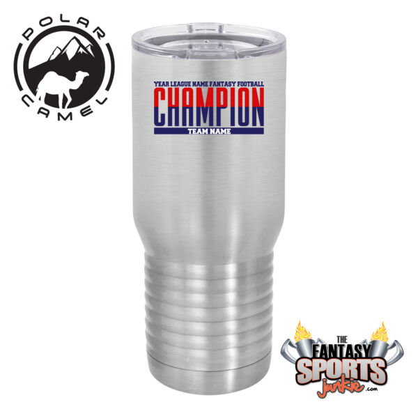 Fantasy Football Champion Split - Polar Camel 20 oz. Tall Stainless Steel Vacuum Insulated Tumbler (FSJ) Thumbnail
