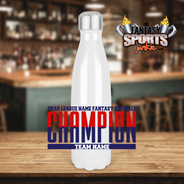 Fantasy Football Champion Split - Tapered Stainless Steel 17 oz Water Bottle (FSJ) Thumbnail