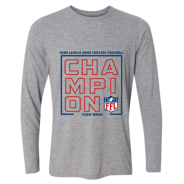 Fantasy Football Champion Stacked - Light Long Sleeve Ultra Performance Active Lifestyle T Shirt Thumbnail