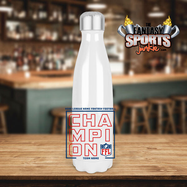 Fantasy Football Champion Stacked - Tapered Stainless Steel 17 oz Water Bottle (FSJ) Thumbnail