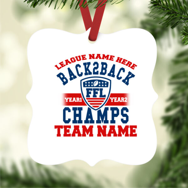 Back to Back Fantasy Football Champ - Prague Christmas Ornament Thumbnail